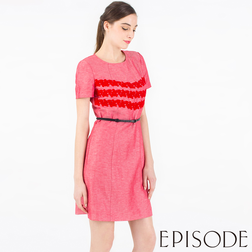 EPISODE Studio - 氣質蕾絲刺繡修身洋裝