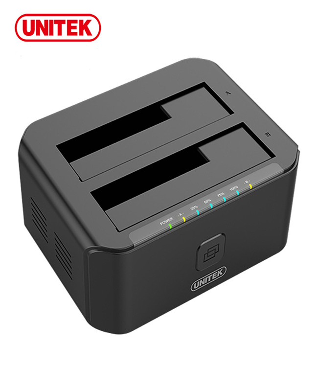 UNITEK 優越者鋁合金USB3.0智慧雙槽硬碟外接盒2.5/3.5吋