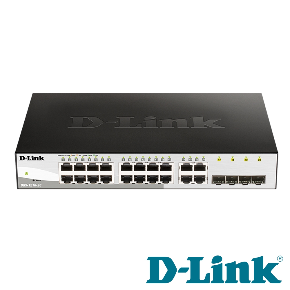 D-Link 友訊 16 port 16埠 Gigabit Switch 智慧型網管交換器 DGS-1210-20
