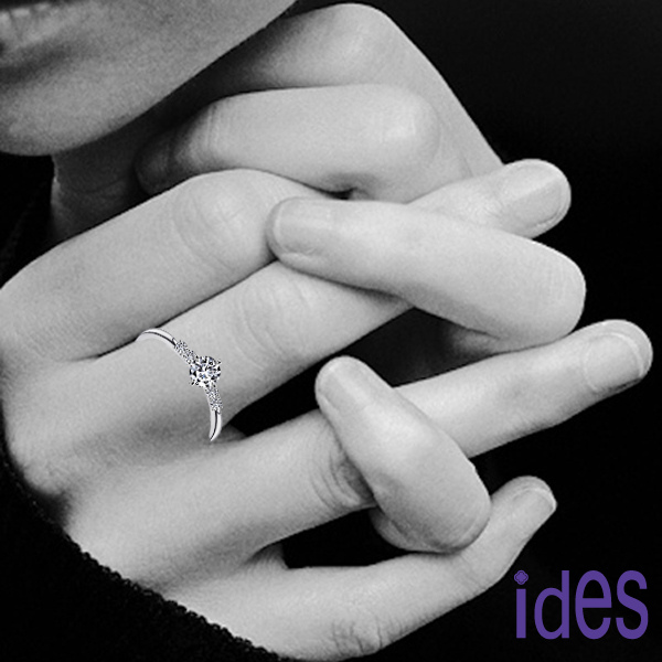 ides愛蒂思 摯愛系列55分E/VVS1八心八箭完美車工鑽石戒指結婚戒/四爪簡約