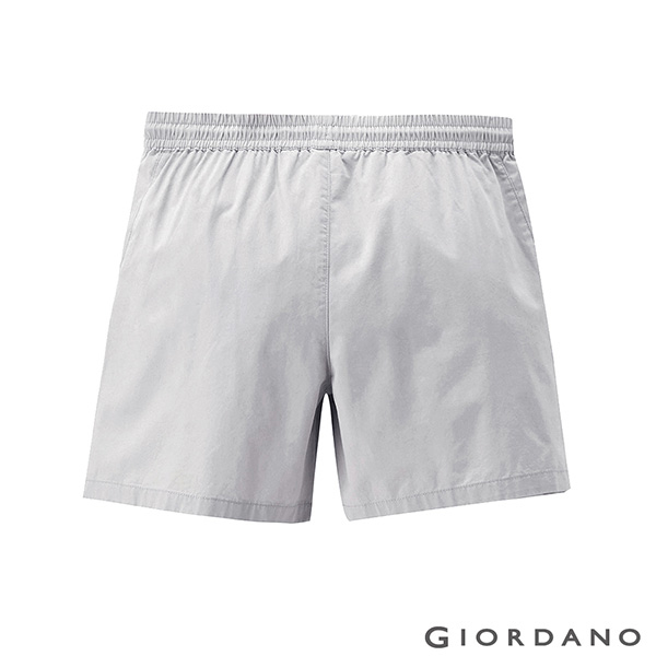 GIORDANO 女裝純棉素色抽繩卡其休閒短褲-07 南極灰