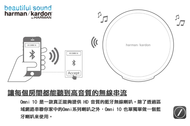 Harman kardon 高音質HD無線 Omni 10居家用藍牙喇叭