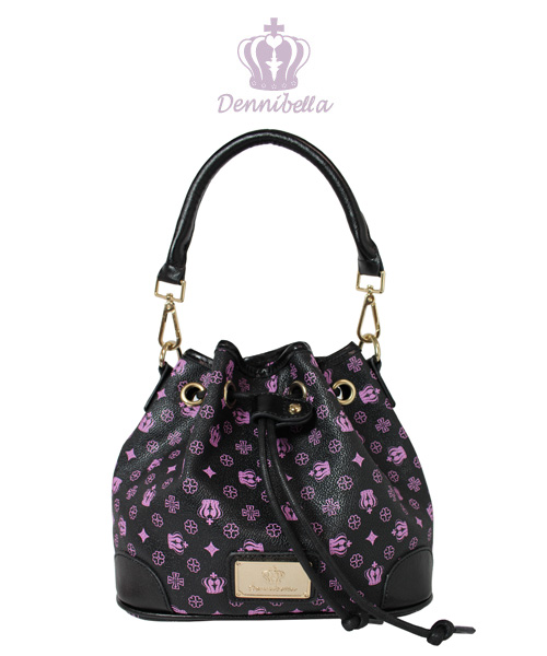 Dennibella 丹妮貝拉 -紫色皇冠時尚甜美抽繩包