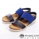 WALKING ZONE 雙色鬆緊帶設計直套涼鞋-藍 product thumbnail 1