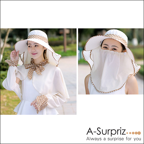 A-Surpriz 抗UV全方位護頸加防曬披肩遮陽帽((米)