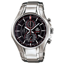 CASIO EDIFICE 雅緻科技三眼時尚運動錶(黑)-42mm