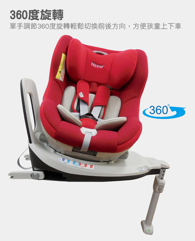 Nipper360度 ISOFIX 兒童汽車安全座椅(三色)