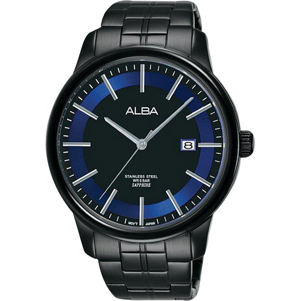 ALBA雅柏 日系時尚手錶(AS9D87X1)-鍍黑/42mm