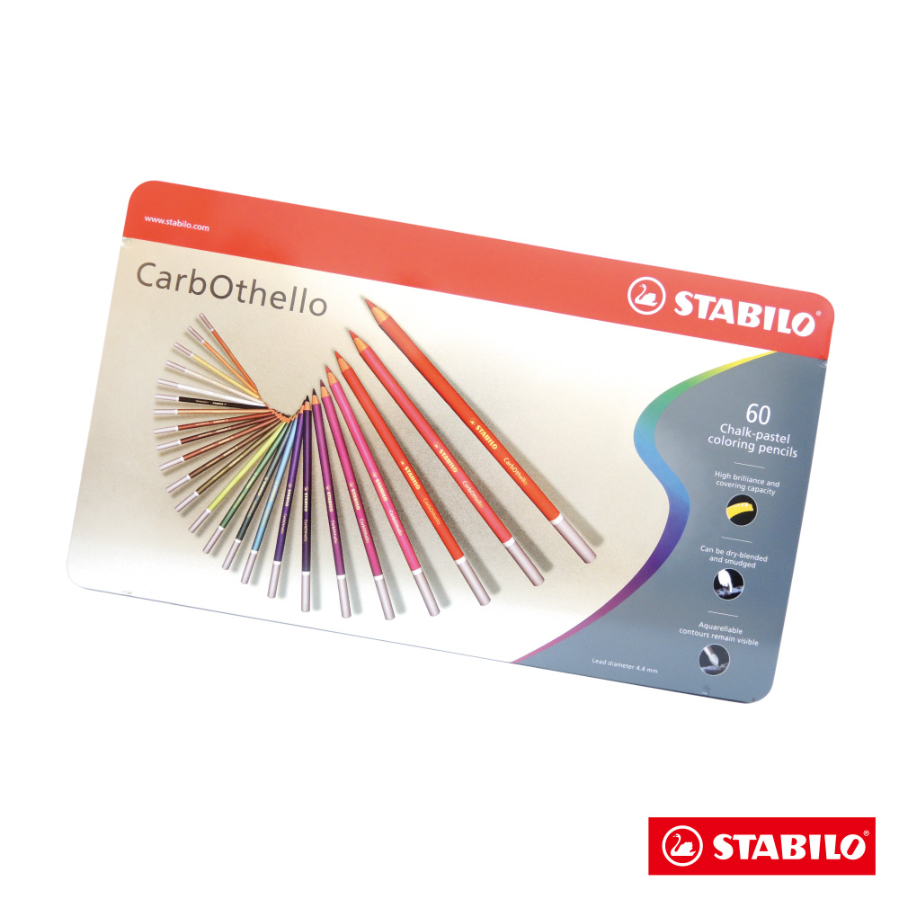 Stabilo 繪畫系 - CarbOthello 4.4mm粉彩筆 60色金屬鐵盒裝