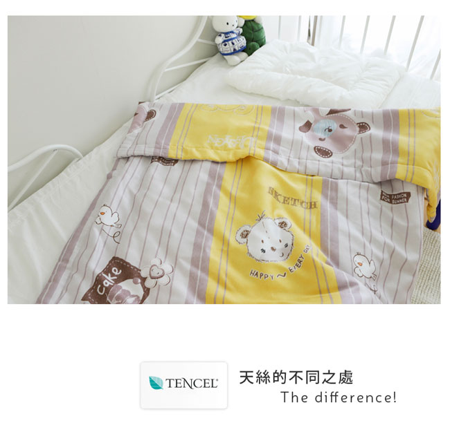 絲薇諾 兒童天絲涼被-黃色小熊(105×120cm)