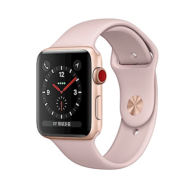 Apple Watch Series 3 GPS＋Cellular 38 公釐粉色錶帶/金色殼