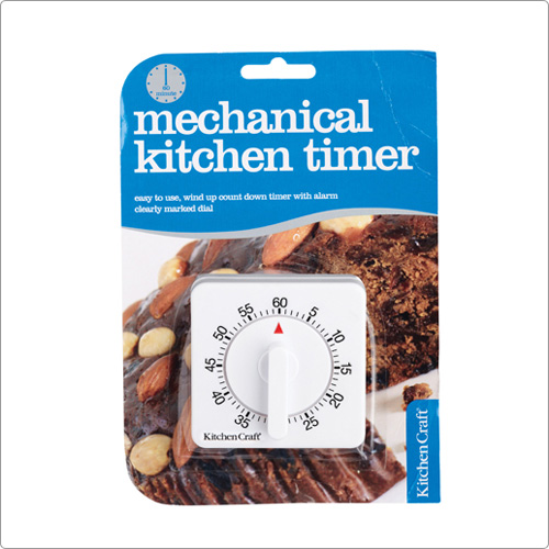 KitchenCraft 方型發條計時器(白)
