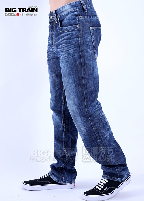 BIG TRAIN 達摩直筒褲-男-深藍