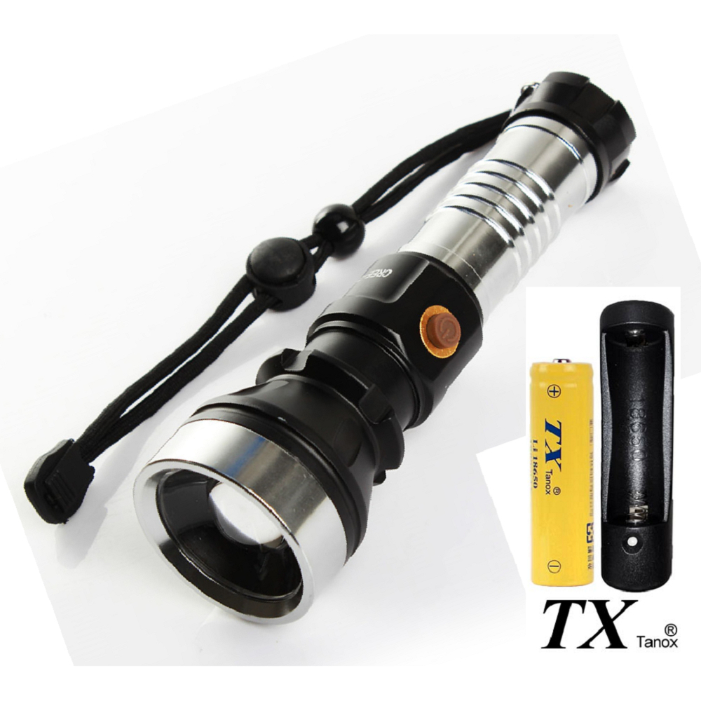 TX特林美國CREE T6 LED 伸縮變焦不鏽鋼筒身手電筒(T6-F31-1B)