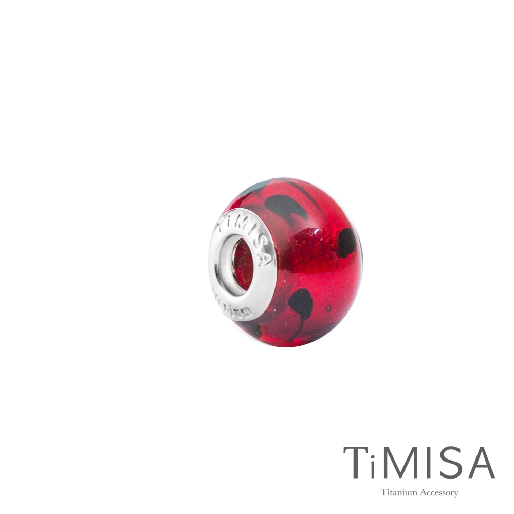 TiMISA《亮點-紅(11mm)》純鈦琉璃 墜飾串珠