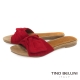 Tino Bellini 浪漫扭結平底涼拖鞋 _紅 product thumbnail 1