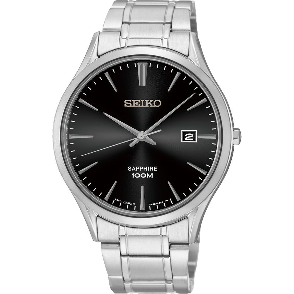 SEIKO 時尚玩家藍寶石水晶腕錶(SGEG95P1)-黑/40mm