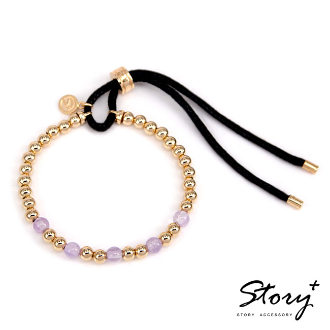STORY故事銀飾-Ice Bubbles 天然薰衣草紫水晶純銀手鍊