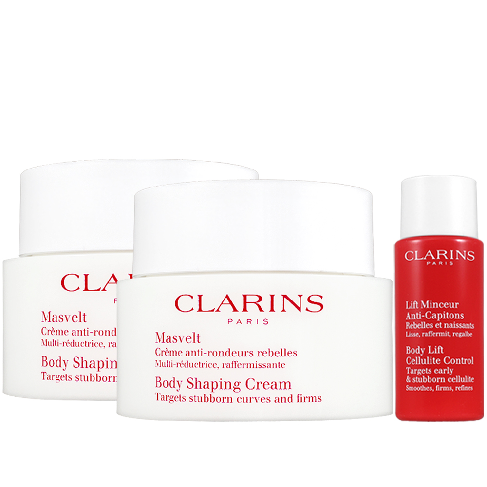 CLARINS 克蘭詩 纖勻美體霜(200ml)2入+紅魔塑勻體精華(30ml)