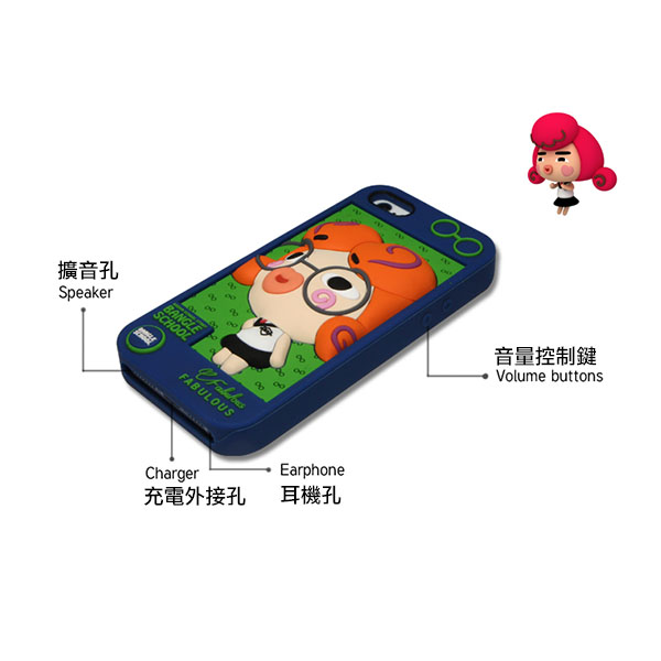 【摩達客】韓國Fabulous進口 眼鏡Glala藍綠3D矽膠保護套/iPhone5手機套