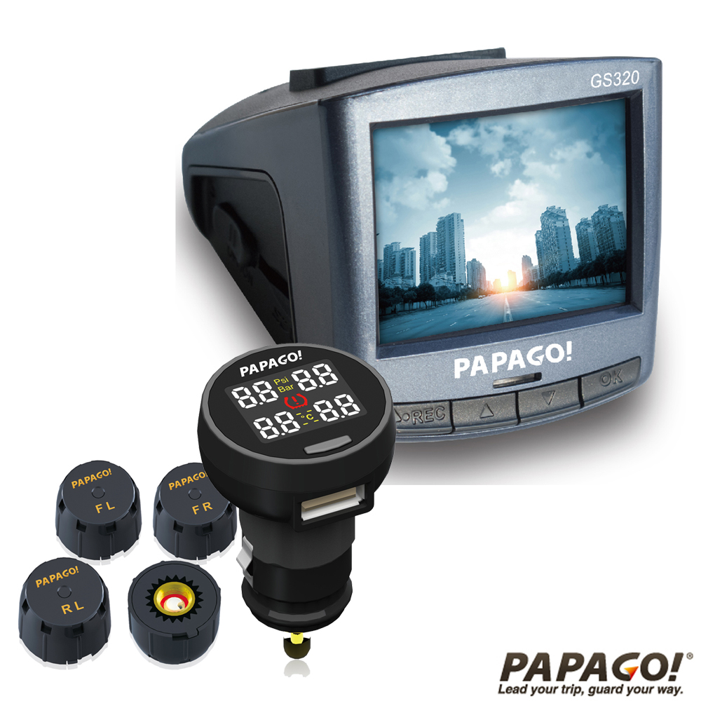 PAPAGO! GoSafe 320夜視行車記錄器+ TPMS 100 無線胎壓偵測器-快