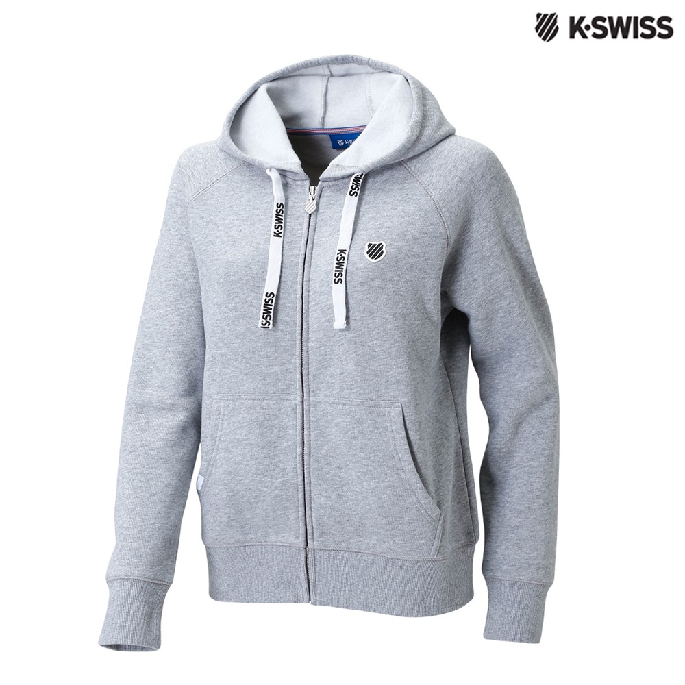 K-Swiss Raglan Slv Hood Jkt 1休閒連帽外套-女-灰