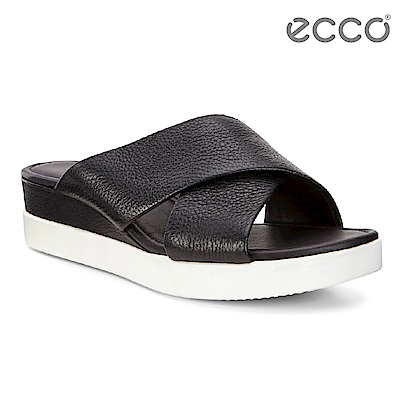 ECCO TOUCH SANDAL 女 厚底寬帶交叉涼鞋-黑