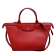 LONGCHAMP LE PLIAGE Heritage紀念款牛皮手提斜背微笑包(胭脂紅) product thumbnail 1