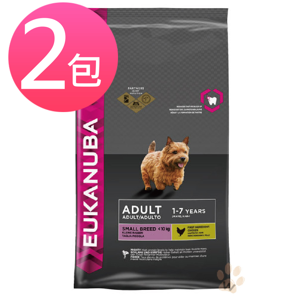 優卡Eukanuba 小型成犬 活力健康犬糧 1kg (兩包組)