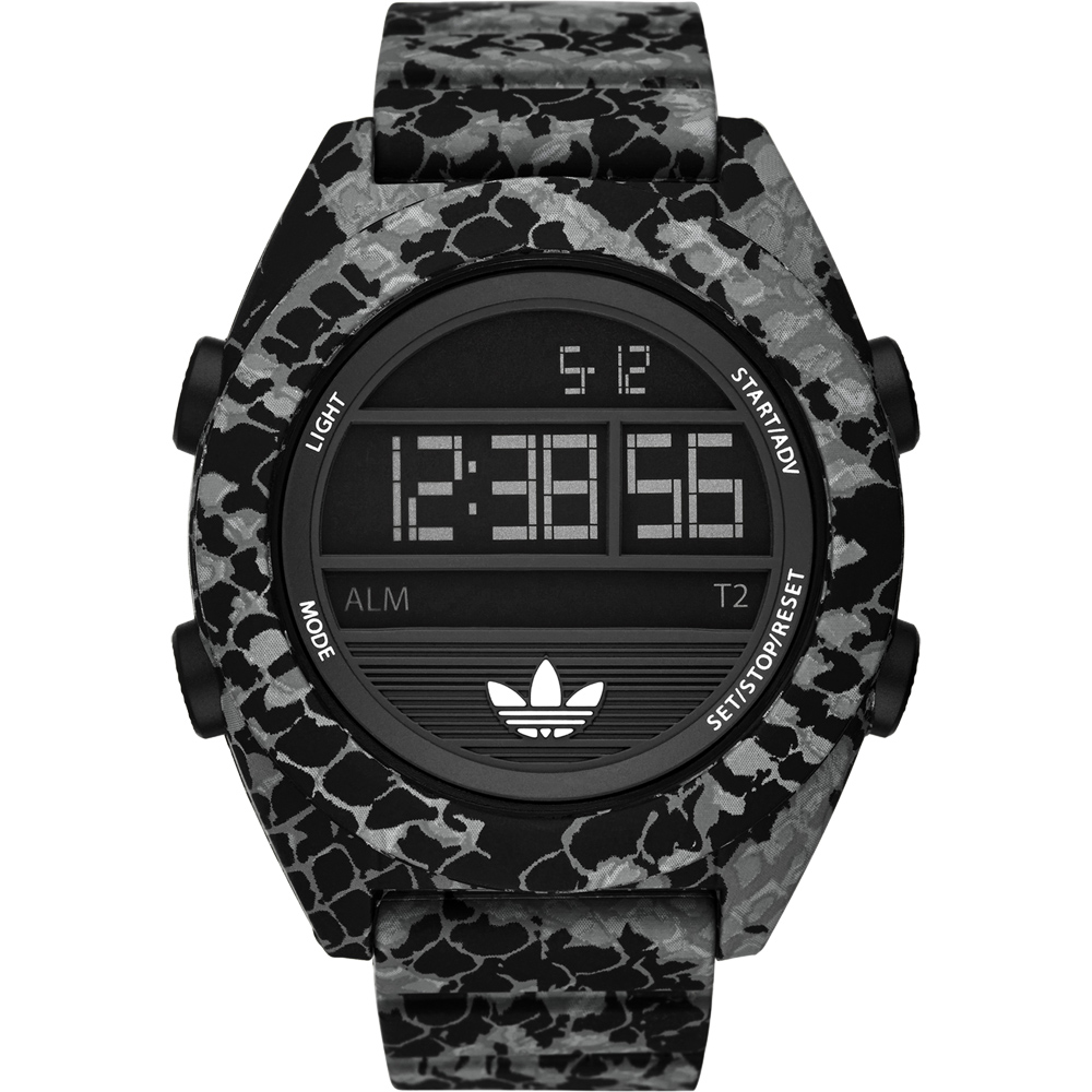 adidas 野戰遊戲冷光電子腕錶-蛇紋/48mm