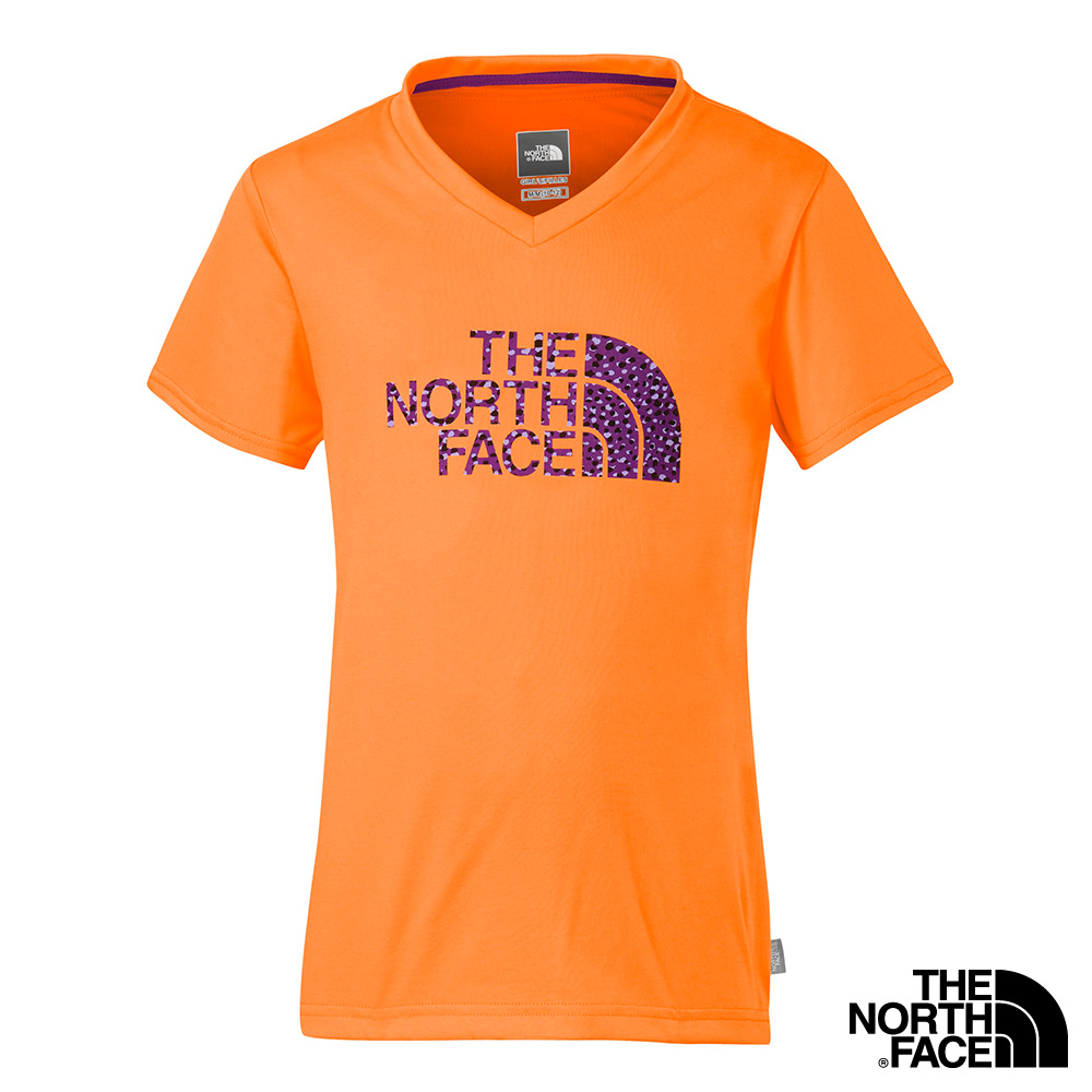 The North Face 女童 快排短袖T恤 維他命C橘