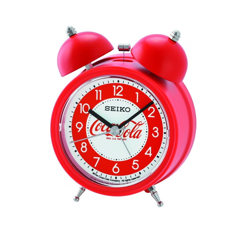 SEIKO 日本精工 響鈴聲 靜音 貪睡鬧鐘(QHK905R)-紅/11.1X8.4cm