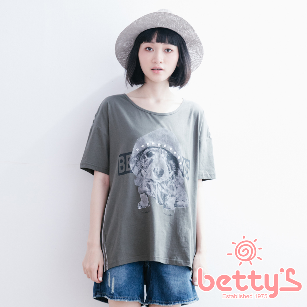 betty’s貝蒂思　狗狗圖案印花T-shirt(綠色)