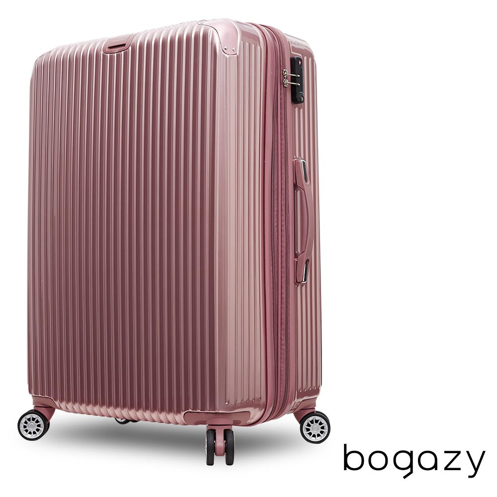 Bogazy冰封行者 28吋PC可加大鏡面行李箱(玫瑰金)