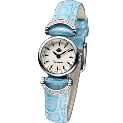 Rosemont 茶香玫瑰系列VI 典雅時尚腕錶-白x藍色錶帶/20mm