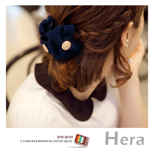 【Hera】編織浪漫 蝴蝶結造型髮夾/抓夾(三色－優雅藍)