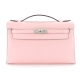 HERMES Kelly Pochette Swift皮手拿式迷你凱莉包(玫瑰粉P1) product thumbnail 1