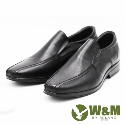 W&M 特大碼男鞋 英倫風範商務正裝皮鞋-黑