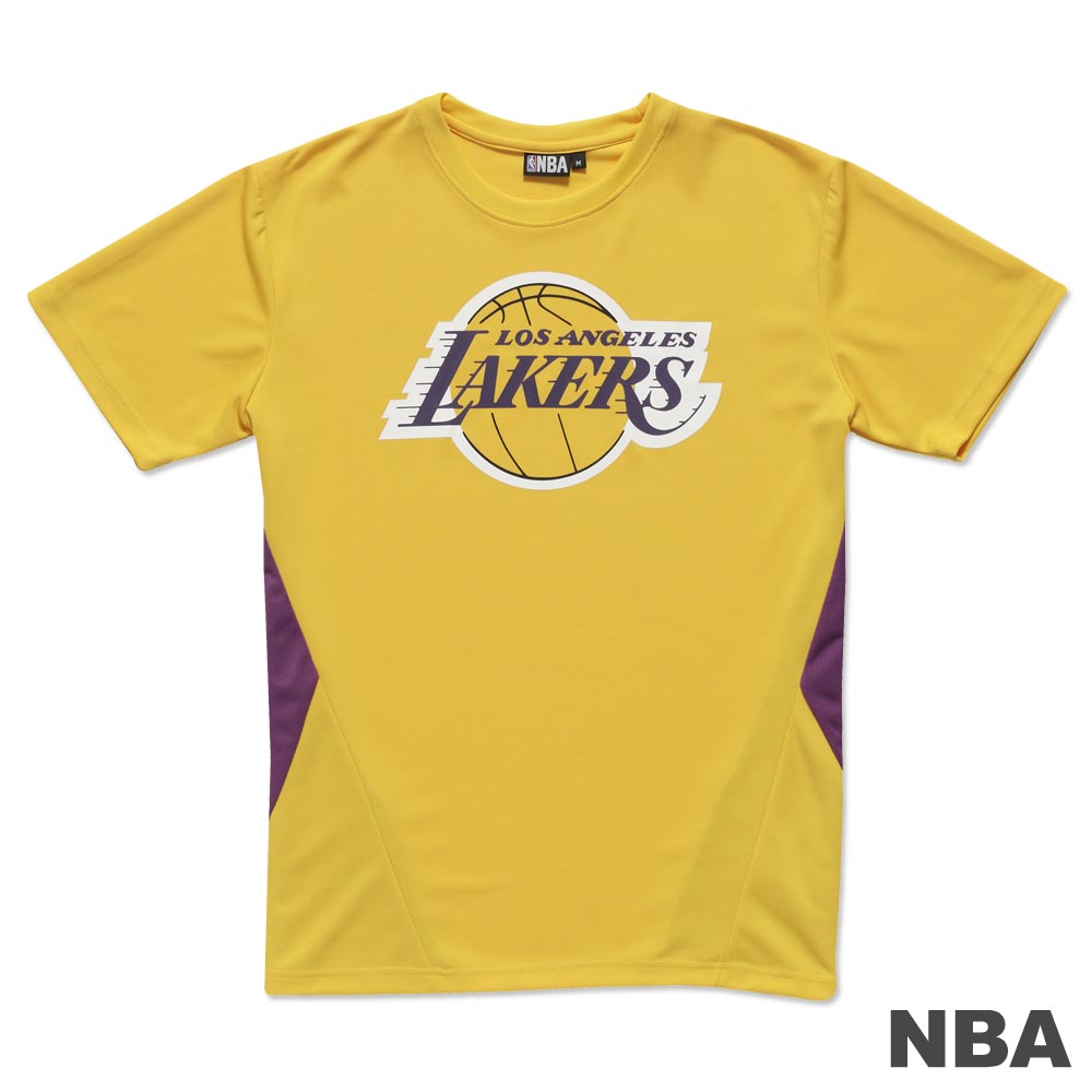 NBA-洛杉磯湖人隊網布快排T恤-黃(男)