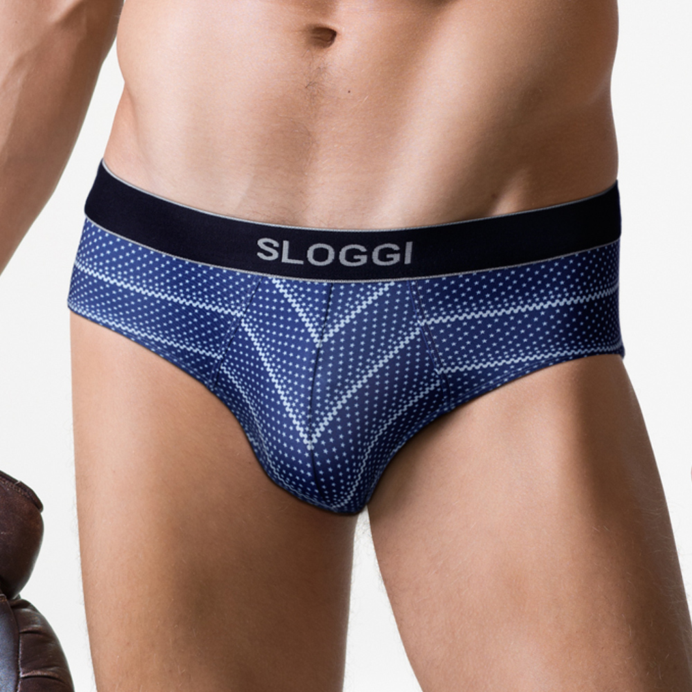 sloggi men-合身系列 條紋三角內褲 M-XL (藍)