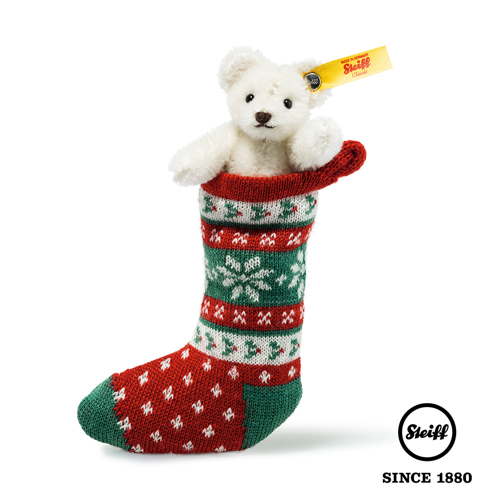 STEIFF德國金耳釦泰迪熊 Christmas 聖誕襪(收藏版泰迪熊)