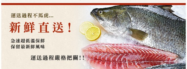 極鮮配888任選 生凍鱸魚片(400g~500g/片) 肉質鮮美細嫩而富有彈性，口感極佳~