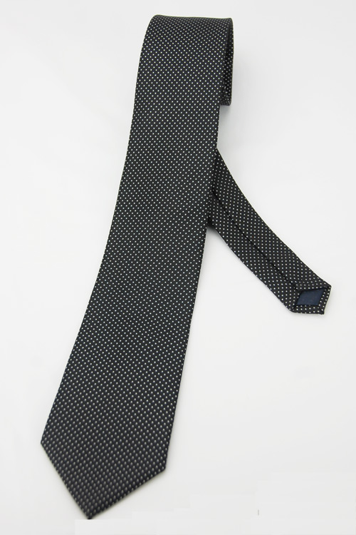 Alpaca 黑底白小點領帶
