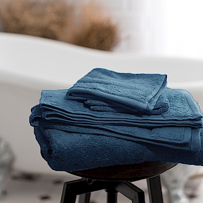 Canningvale 澳洲家用品牌 頂級埃及棉厚磅舒適毛巾枕巾2入組 丈青