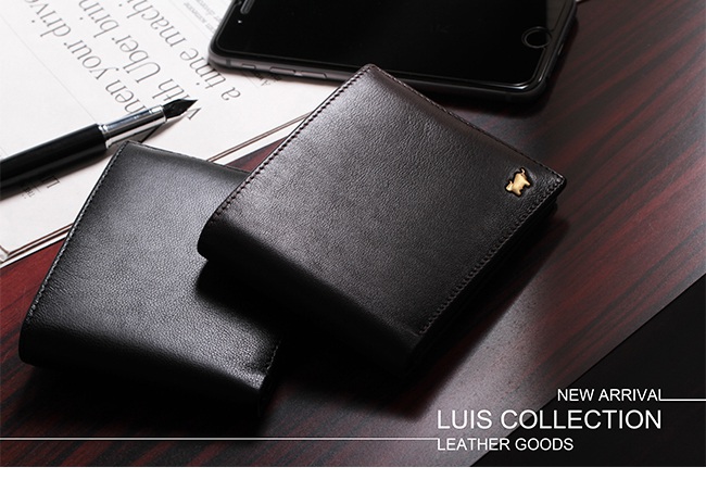 BRAUN BUFFEL - LUIS路易斯系列4卡零錢皮夾 - 黑色