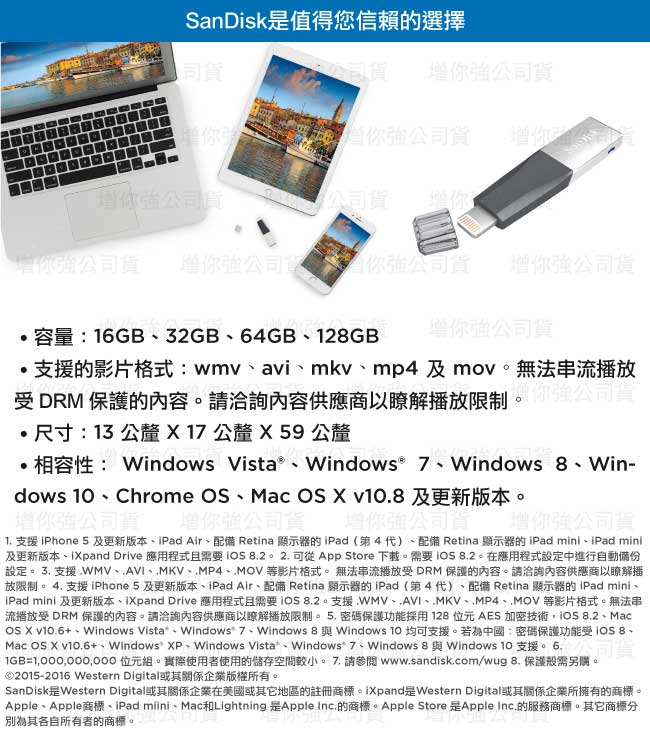 SanDisk iXpand Mini 隨身碟 32GB (公司貨)