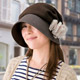 【Sunlead】時尚小顏款。異素材雙色拼接抗UV防曬遮陽圓頂垂墬美型軟帽 (深棕色) product thumbnail 1
