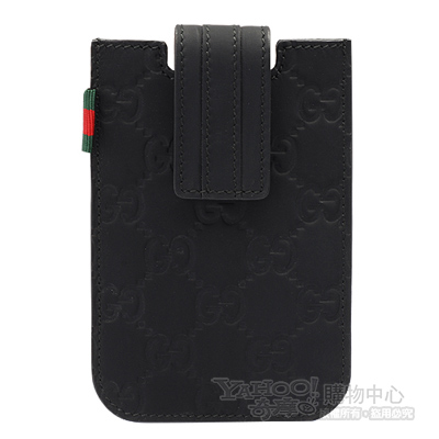 GUCCI Guccissima壓紋霧面牛皮IPHONE手機套(黑色)