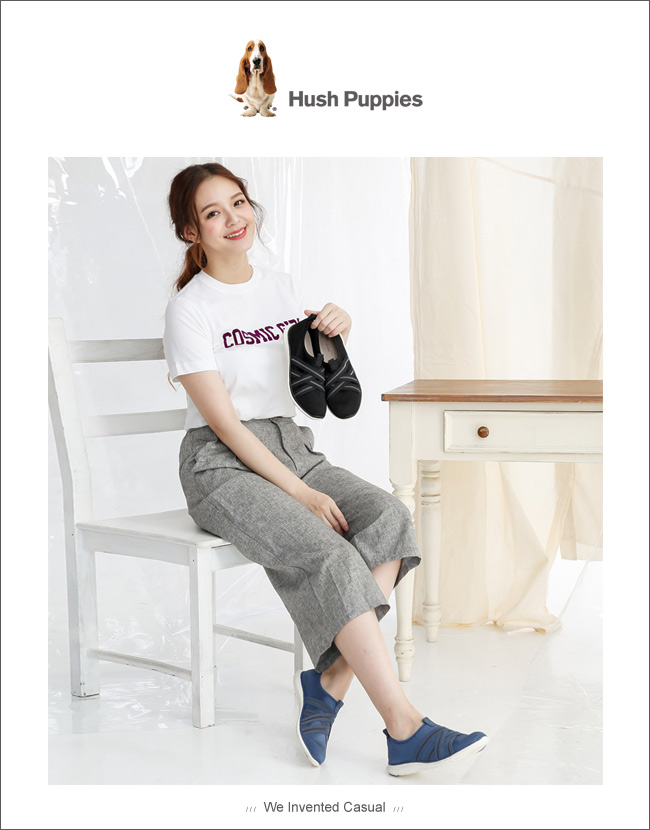 Hush Puppies TRICIA 軟Q健走鞋-藍色