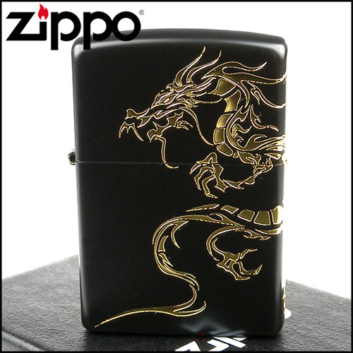 【ZIPPO】日系~Dragon-民族風龍圖騰-兩面連續加工打火機(黑金款)